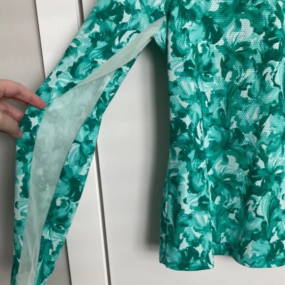 NWT Tommy Bahama Active Green Floral Print 1/4 Zip Pullover  UPF50  XS - Picture 6 of 10